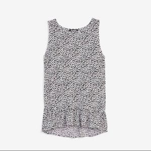 Express Ribbed Dot Print Fabric, Peplum Relax Top